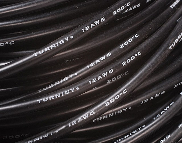 cable silicone 12 AWG noir