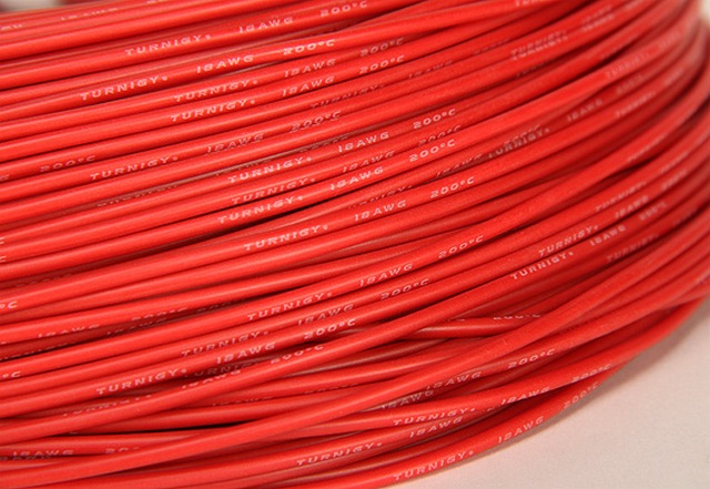 Cable silicone 18 AWG rouge