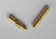 Prise PK 3.5 mm mâle/ femelle plaquées or lot de 3 paires avec gaine thermo
